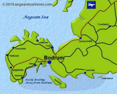 Bodrum Daily Boat Trip Area